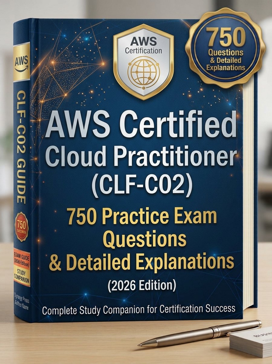 AWS Certified Cloud Practitioner (CLF-C02) - 750 Practice Exam Questions & Detailed Explanations (2026 Edition) cover