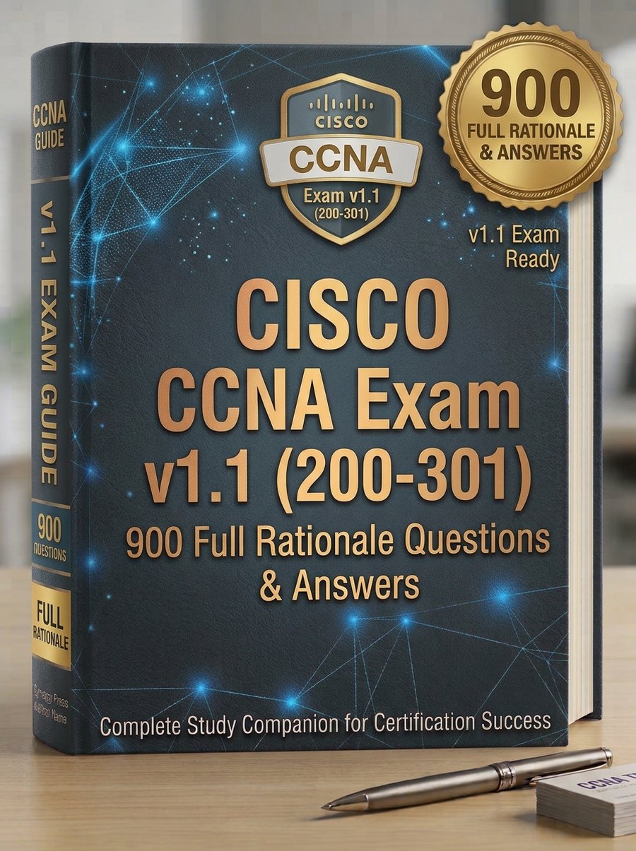 Cisco CCNA Exam v1.1 (200-301) - 900 Full Rationale Questions & Answers cover